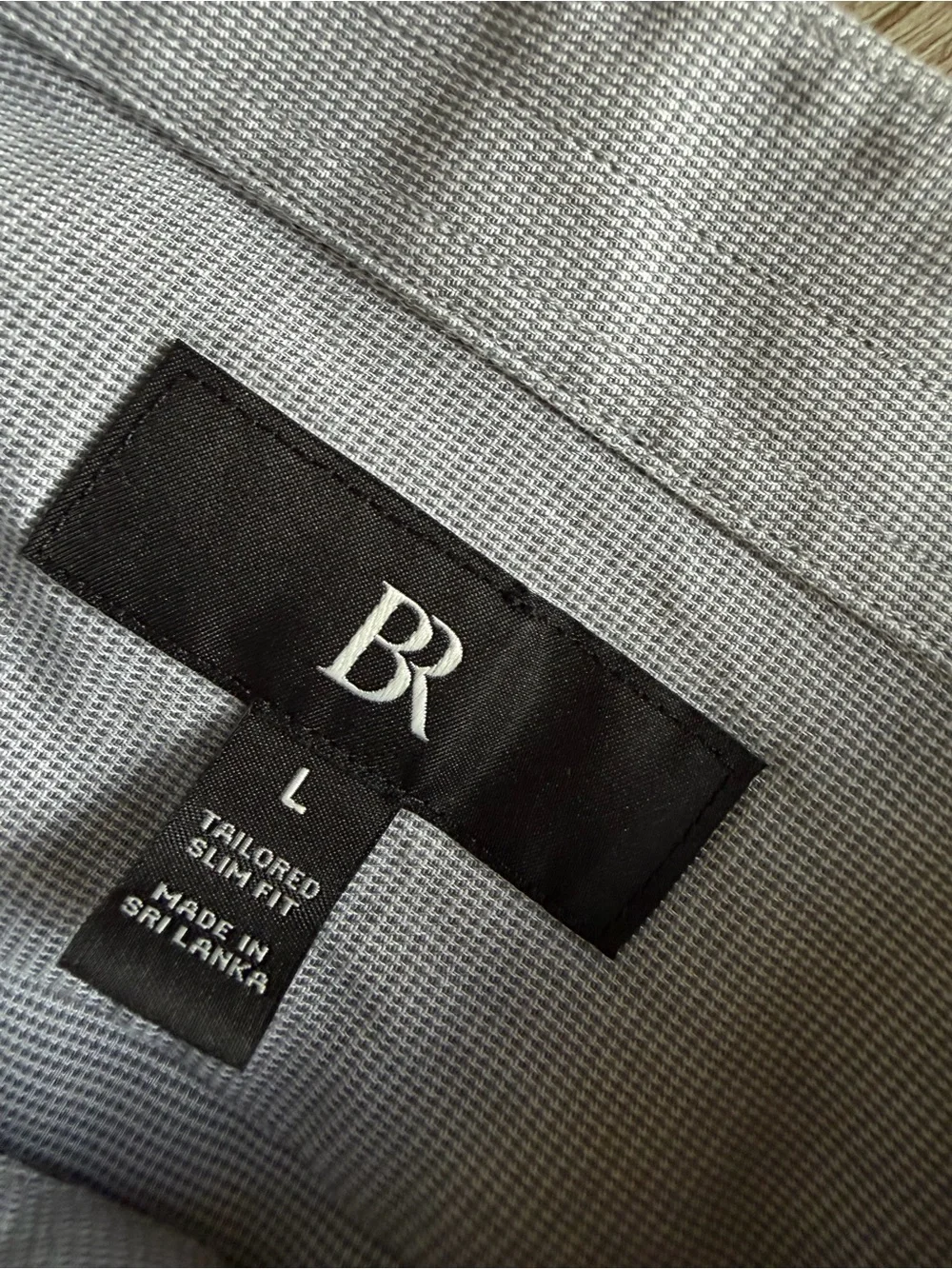 Banana Republic Men's Gray Button Up Long Tailored Slim Fit Sleeve Shirt Size L
